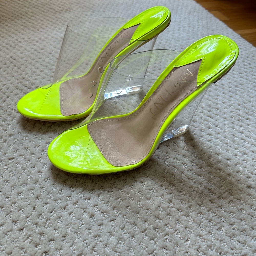 Mackin J clear wedge sandals